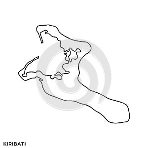 Outline map of Kiribati vector design template. Editable Stroke.
