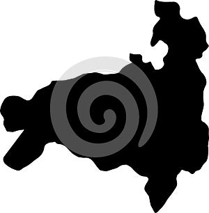 Loja Ecuador silhouette map with transparent background photo