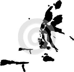 Maluku Utara Indonesia silhouette map with transparent background photo