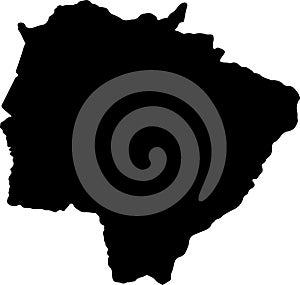 Mato Grosso do Sul Brazil silhouette map with transparent background photo
