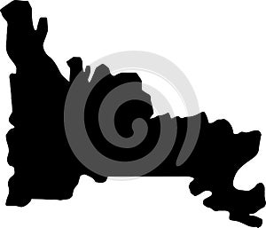 Ogun Nigeria silhouette map with transparent background photo