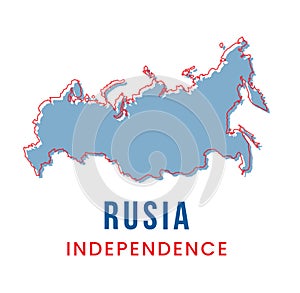 Outline Map of Rusia Vector Design Template
