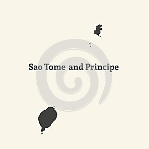 Outline map of Sao Tome and Principe. illustration.