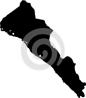Sinaloa Mexico silhouette map with transparent background photo