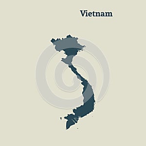 Outline map of Vietnam. illustration.