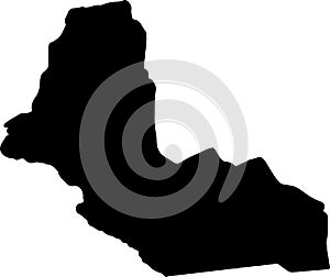 Western Bahr el Ghazal S Sudan silhouette map with transparent background photo