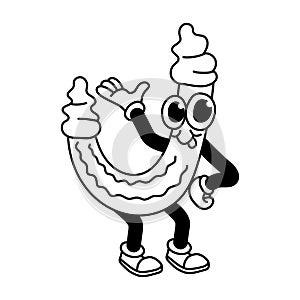 outline mascot of J-corn ice cream.