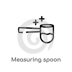 outline measuring spoon vector icon. isolated black simple line element illustration from miscellaneous concept. editable vector