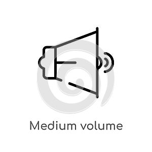 outline medium volume vector icon. isolated black simple line element illustration from user interface concept. editable vector