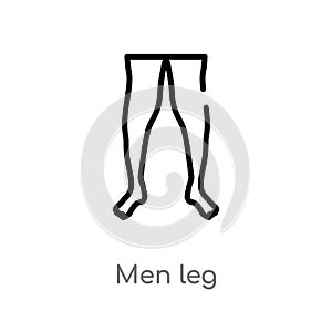 outline men leg vector icon. isolated black simple line element illustration from human body parts concept. editable vector stroke