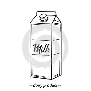 Outline milk carton icon photo