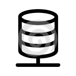 Outline Minimalist Database Server Structure Simple Data Storage Icon