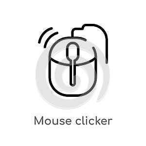 outline mouse clicker vector icon. isolated black simple line element illustration from user interface concept. editable vector