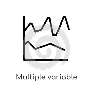 outline multiple variable lines vector icon. isolated black simple line element illustration from user interface concept. editable