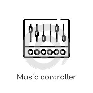 outline music controller vector icon. isolated black simple line element illustration from multimedia concept. editable vector