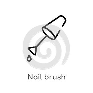 outline nail brush vector icon. isolated black simple line element illustration from beauty concept. editable vector stroke nail