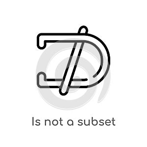 outline is not a subset vector icon. isolated black simple line element illustration from signs concept. editable vector stroke is