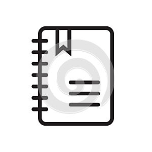 Outline notepad icon, note book icon illustration vector symbol