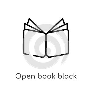 outline open book black cover vector icon. isolated black simple line element illustration from education concept. editable vector