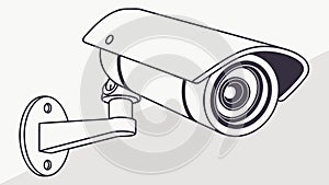 Outline of an outdoor security camera system, vector design Generative AI