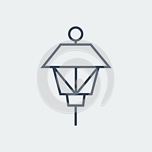 Outline Park Lamp Icon.Vector Illustration
