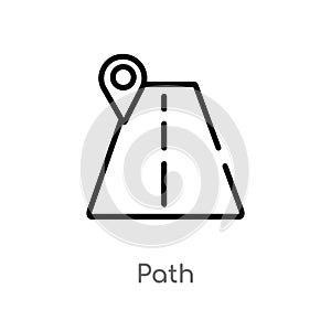 outline path vector icon. isolated black simple line element illustration from social media concept. editable vector stroke path