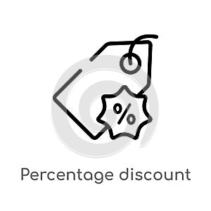 outline percentage discount vector icon. isolated black simple line element illustration from signs concept. editable vector photo