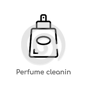 outline perfume cleanin vector icon. isolated black simple line element illustration from cleaning concept. editable vector stroke