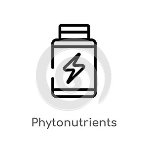 outline phytonutrients vector icon. isolated black simple line element illustration from gym and fitness concept. editable vector