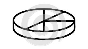 Outline Pie Chart Icon, Data Analytics Vector Graphic, vector design Generative AI