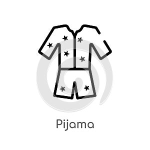 outline pijama vector icon. isolated black simple line element illustration from clothes concept. editable vector stroke pijama photo