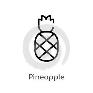 Outline pineapple vector icon. isolated black simple line element illustration from brazilia concept. editable vector stroke