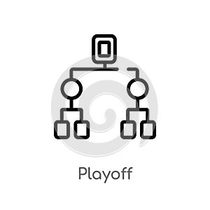 outline playoff vector icon. isolated black simple line element illustration from hockey concept. editable vector stroke playoff