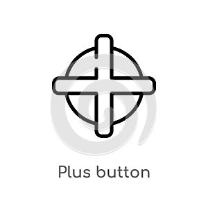 outline plus button vector icon. isolated black simple line element illustration from ultimate glyphicons concept. editable vector