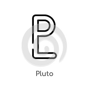outline pluto vector icon. isolated black simple line element illustration from zodiac concept. editable vector stroke pluto icon