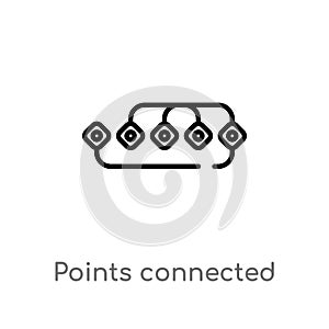 outline points connected chart vector icon. isolated black simple line element illustration from business concept. editable vector