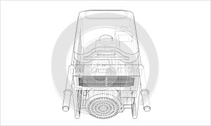 Outline portable gasoline generator vector