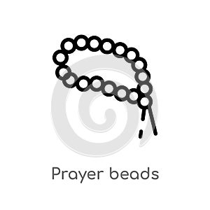 outline prayer beads vector icon. isolated black simple line element illustration from religion-2 concept. editable vector stroke