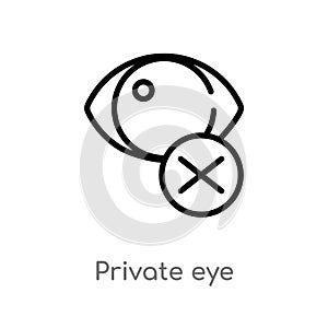 outline private eye vector icon. isolated black simple line element illustration from ultimate glyphicons concept. editable vector