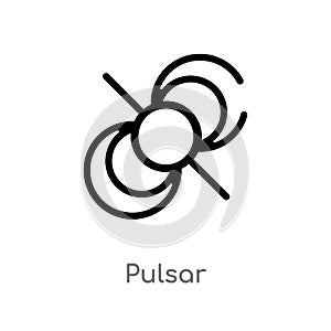 outline pulsar vector icon. isolated black simple line element illustration from astronomy concept. editable vector stroke pulsar