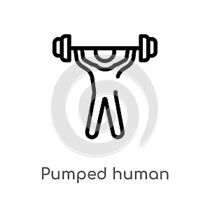 outline pumped human vector icon. isolated black simple line element illustration from feelings concept. editable vector stroke