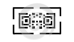 Outline QR Code Icon for Digital Scan, vector design Generative AI