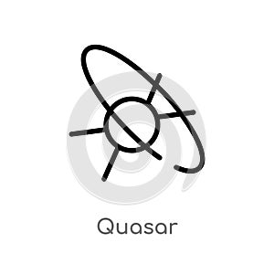 outline quasar vector icon. isolated black simple line element illustration from astronomy concept. editable vector stroke quasar