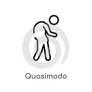 outline quasimodo vector icon. isolated black simple line element illustration from literature concept. editable vector stroke
