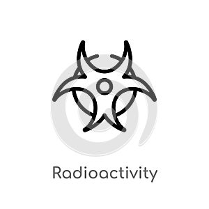 outline radioactivity vector icon. isolated black simple line element illustration from science concept. editable vector stroke