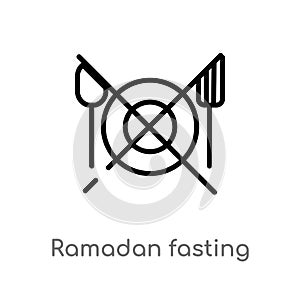 outline ramadan fasting vector icon. isolated black simple line element illustration from religion-2 concept. editable vector