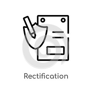 outline rectification vector icon. isolated black simple line element illustration from gdpr concept. editable vector stroke