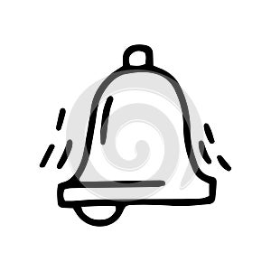 ringing bell line vector doodle simple icon
