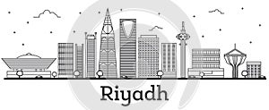 Outline Riyadh Saudi Arabia City Skyline with Modern Buildings I