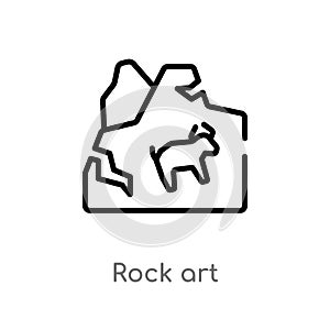 outline rock art vector icon. isolated black simple line element illustration from stone age concept. editable vector stroke rock